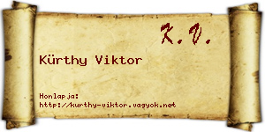 Kürthy Viktor névjegykártya